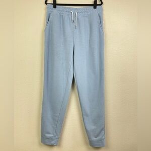 ONIA Men's Large Tapered Cotton Blend Jersey Sweatpants Powder Blue Loungewear